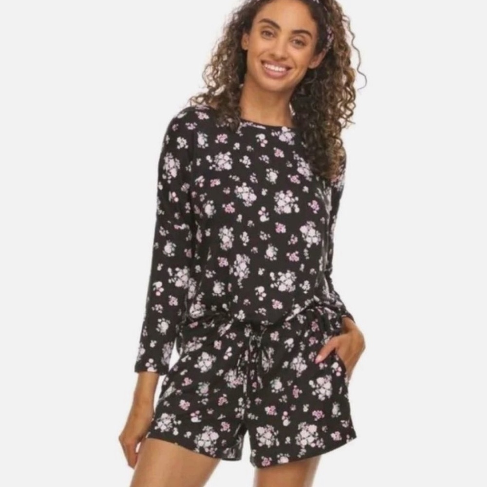 Flora by Flora Nikrooz 3 Piece Long Sleeve/Shorts Pajama Set - S